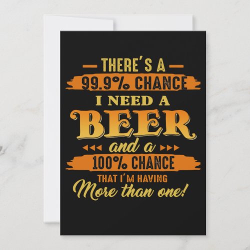 Beer Lover  I Need A Beer Thank You Card