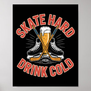 Beer Lover Ice Hockey Player Funny Hockey Tourname Poster