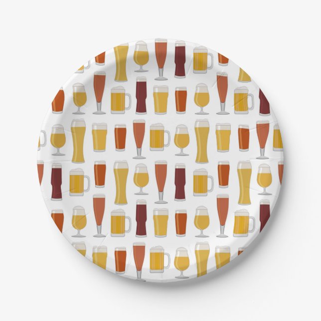 Beer Lover Print Paper Plates (Front)