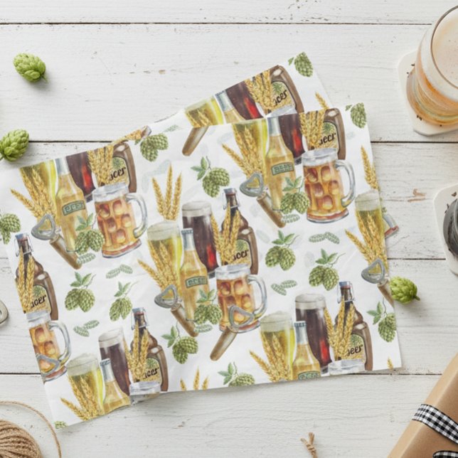 Beer Lover Watercolor Pattern Tissue Paper (Creator Uploaded)