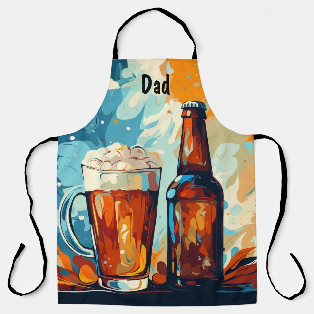 Beer Lovers Personalized BBQ Kitchen Apron (Front)
