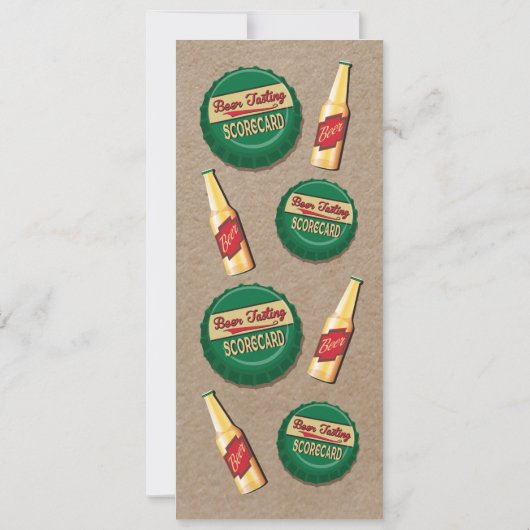 Beer lovers tasting scorecard on faux kraft paper (Back)