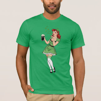 Beer Loving Irish Pin Up T-Shirt
