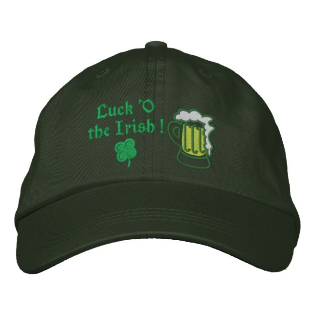 Beer  Luck O' the Irish Embroidered Baseball Cap (Front)