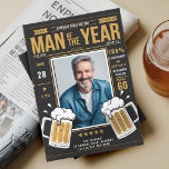 Beer Magazine Funny Men Adult Birthday Photo Black Invitation<br><div class="desc">Celebrate in style with this funny, beer-themed birthday invitation designed to look like a personalized magazine cover! Featuring the birthday man's photo, bold typography, and hilarious headlines, this custom party invite is perfect for a men’s milestone birthday, 30th, 40th, 50th, or any age celebration. Ideal for beer lovers, pub parties,...</div>