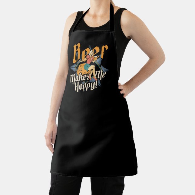Beer Makes Me Happy Bargirl Bartending  Apron (Insitu)