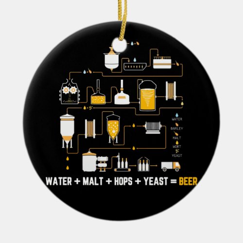 Beer Making Cycle Diagram For Homebrew Hops Yeast Ceramic Ornament