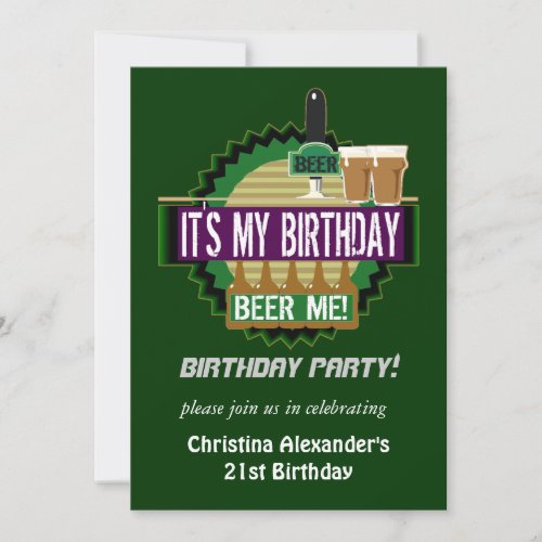 Beer Me Birthday Party Invitations