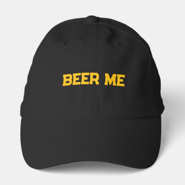 Beer Me Funny Collegiate Athletic Drinking Humor Performance Cap (Front)