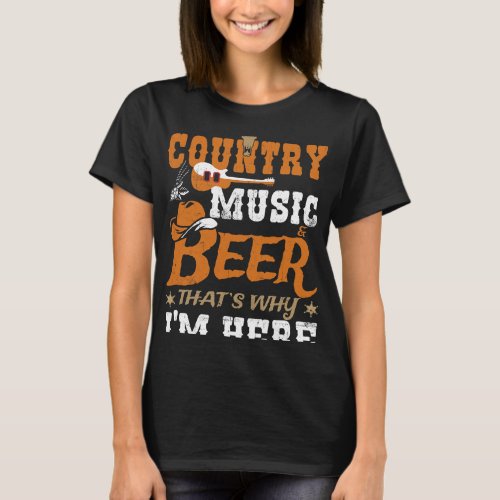 Beer Men and womens Country Music and Beer Season  T_Shirt