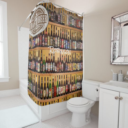 Beer Mens Black Bottle Shower Curtain Zazzle Beer Mens Black Bottle Shower Curtain