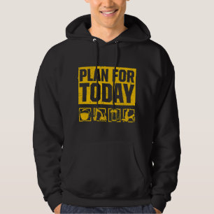 Beer Mens Excavator Operator Coffee and Beer Plan Hoodie