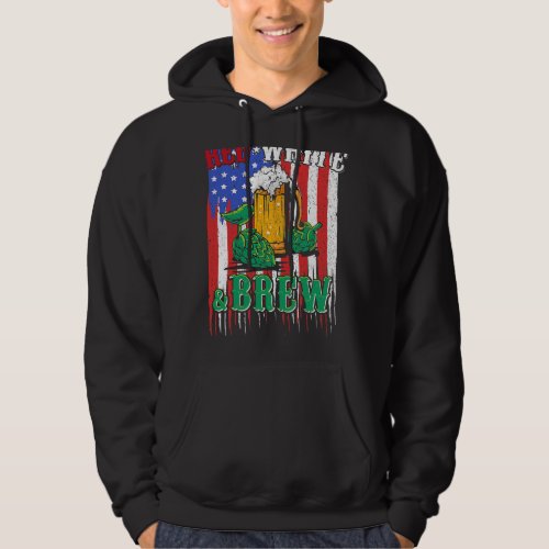 Beer Mens Red White And Brew 4th Of July Craft Bee Hoodie