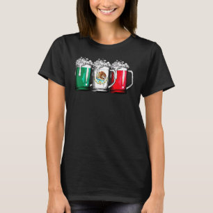 Beer Mexican Flag Cinco De Mayo Women Mexico T-Shirt