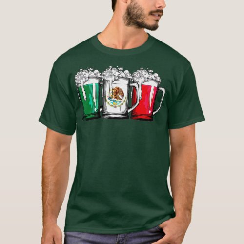 Beer Mexican Flag T  Cinco de Mayo Women Mexico Gi T_Shirt