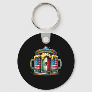 Beer Mexican Usa Flag Cinco De Mayo Drinking Party Keychain