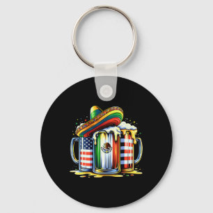 Beer Mexican Usa Flag Cinco De Mayo Drinking Party Keychain