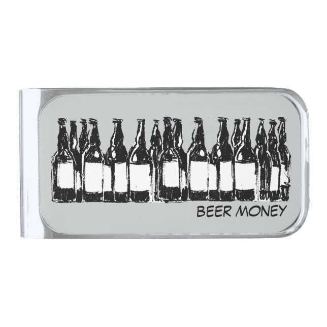 beer money silver finish money clip (Front)