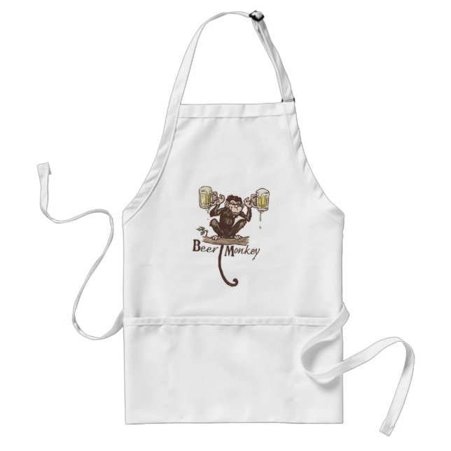 Beer Monkey by Mudge Studios Adult Apron (Front)