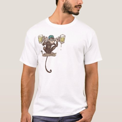 Beer Monkey by Mudge Studios T_Shirt