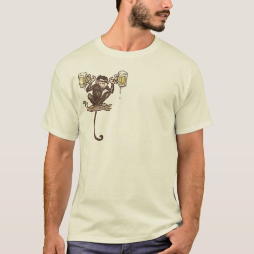 Beer Monkey by Mudge Studios T_Shirt