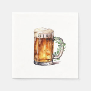 Beer Monogram Party Napkins