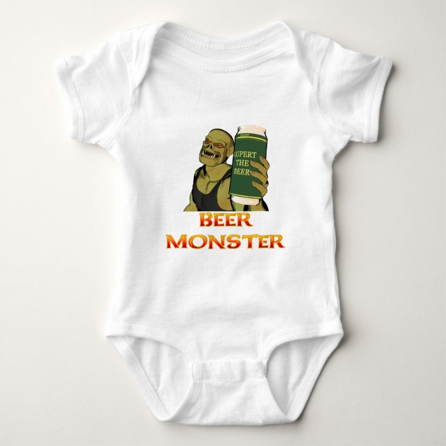 Beer Monster Baby Bodysuit (Front)