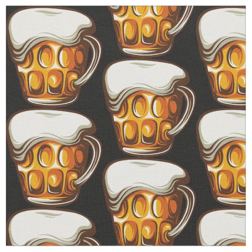 Custom Fabric 5 Beer Mug Bartender Brewery Bar Pattern Fabric