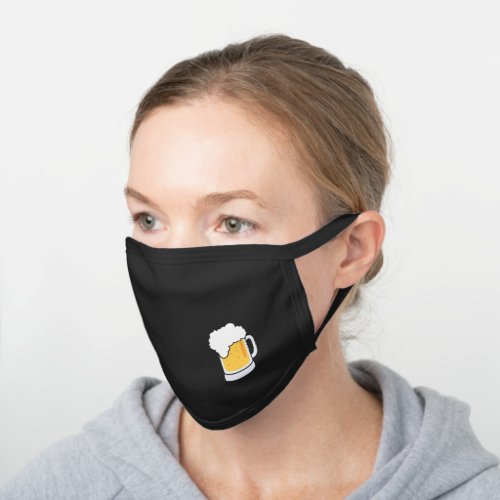 Beer mug black cotton face mask