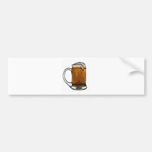 Beer Mug Caricature Bumper Sticker