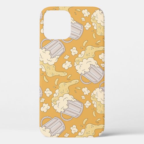 Beer Mug Cartoon Vintage Seamless iPhone 12 Case