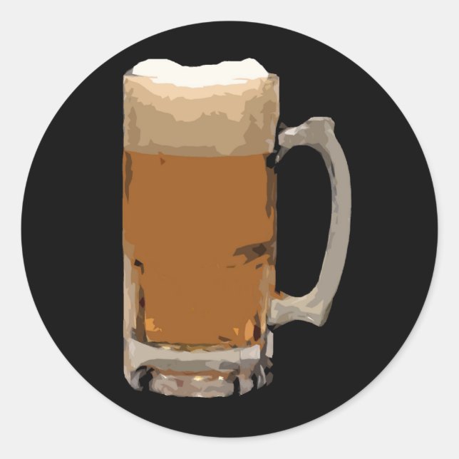 Beer Mug Classic Round Sticker (Front)