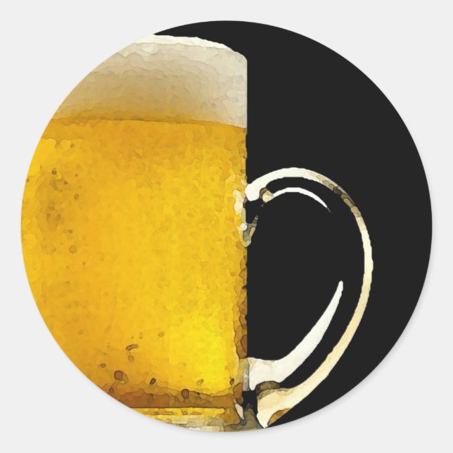 Beer Mug Classic Round Sticker (Front)