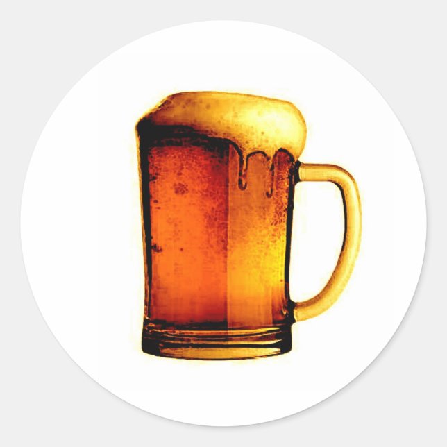 Beer Mug Classic Round Sticker (Front)