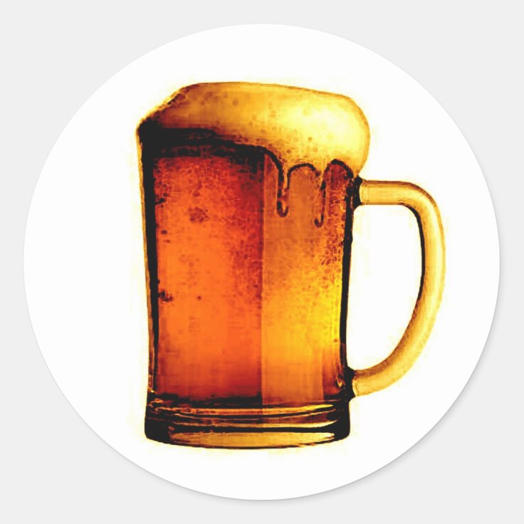 Beer Mug Classic Round Sticker | Zazzle