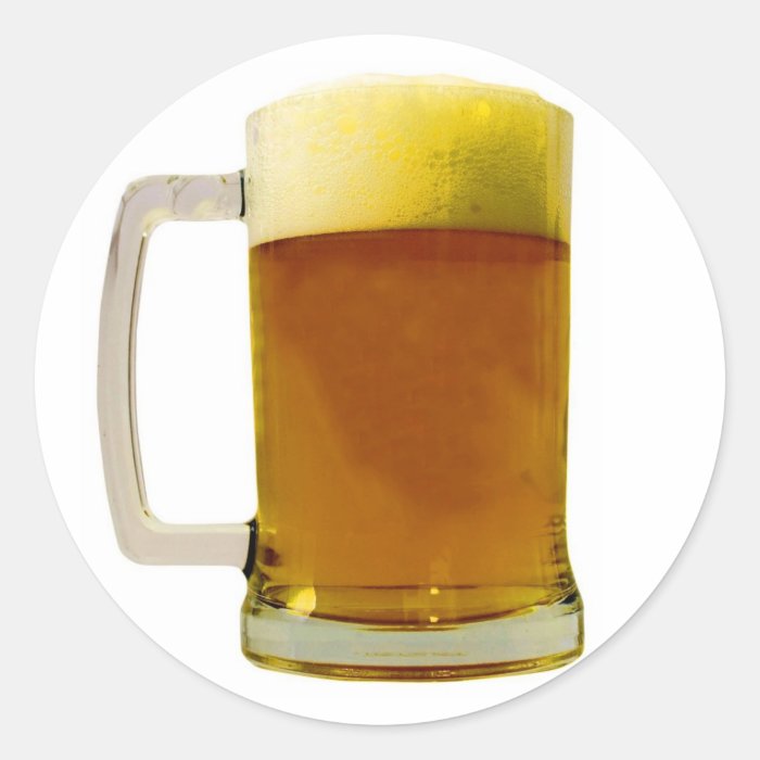 Beer Mug Classic Round Sticker Zazzle