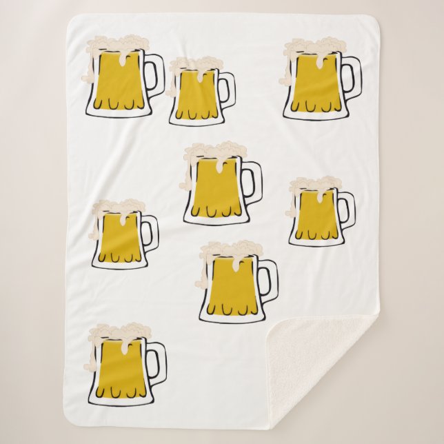 Beer Mug Fleece Blanket (Front)