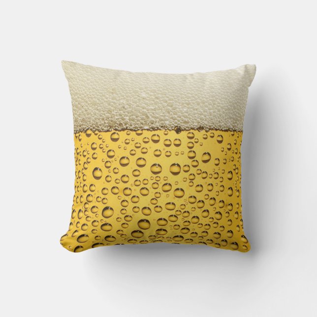 Beer Mug Foam and Bubbles Throw Pillow (Front)