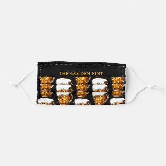 Beer Mug Logo Brewery Bar Business Adult Cloth Face Mask (Front, Folded)