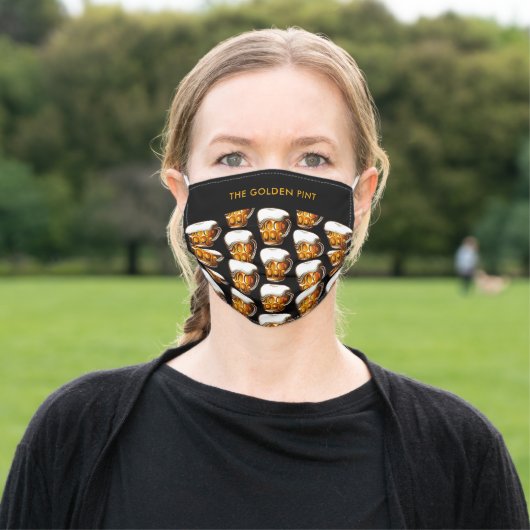 Beer Mug Logo Brewery Bar Business Adult Cloth Face Mask (Outside)