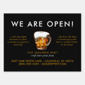 Beer Mug Logo Brewery Bar Business Reopening Sign (Back)
