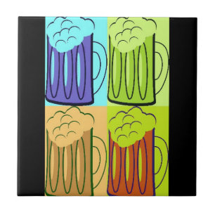Beer Mug Pop Art Ceramic Tile