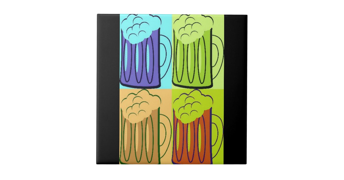 Beer Mug Pop Art Ceramic Tile Zazzle