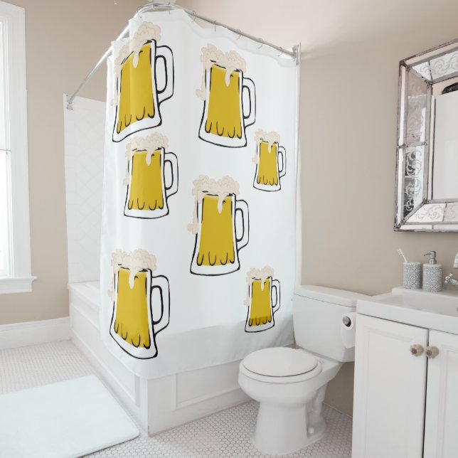 Beer Mug Shower Curtain (In Situ)