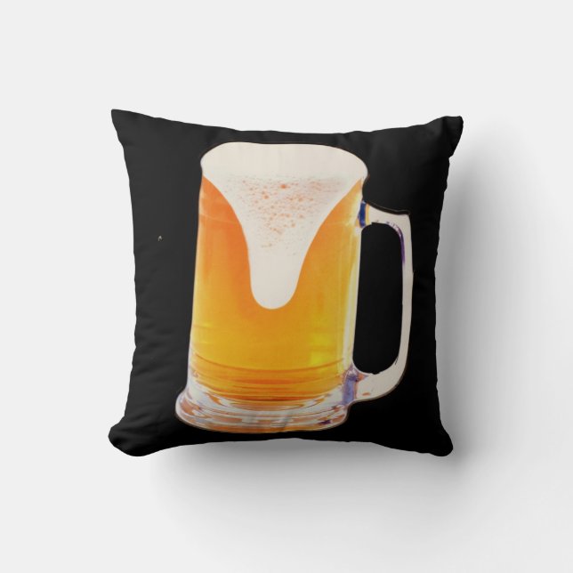 Beer Mug Throw Pillow (Front)