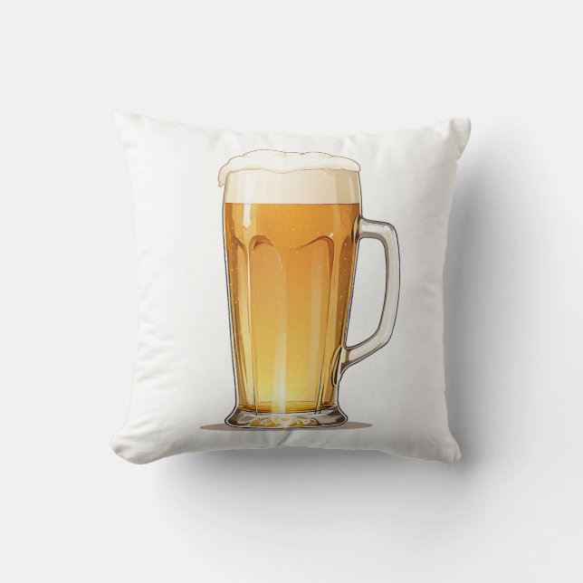 beer mug throw pillow (Front)