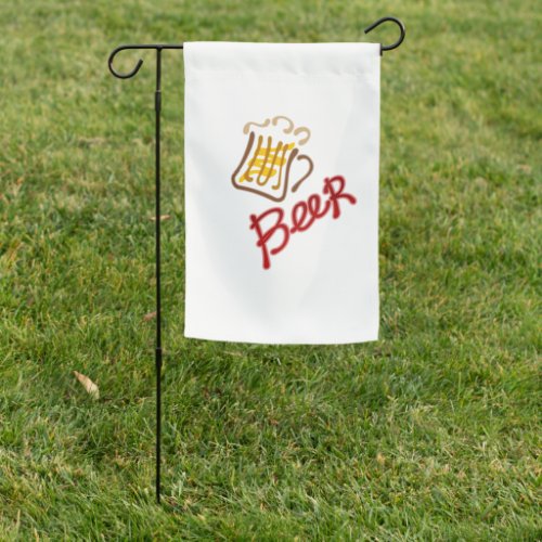 Beer mug with beer and foam garden flag