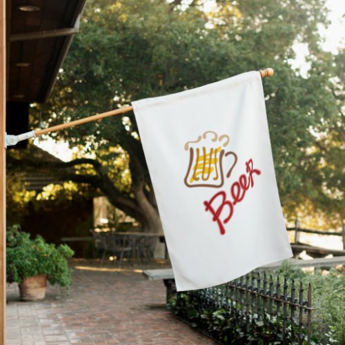 Beer mug with beer and foam house flag