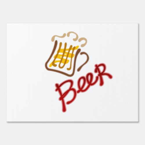 Beer mug with beer and foam sign