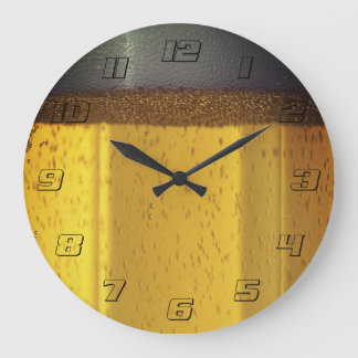 Beer Mug with Bubbles and Foam Large Clock